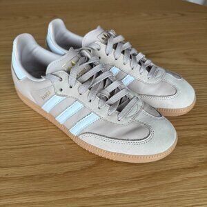 Adidas Samba Tan Beige with White Stripes Women's Size 7.5